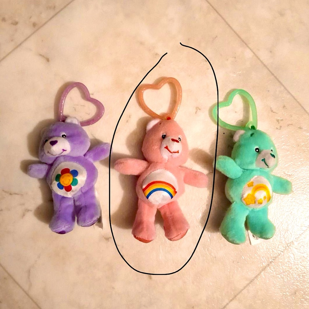 2005 Burger King Carebear Cheer Bear keychain